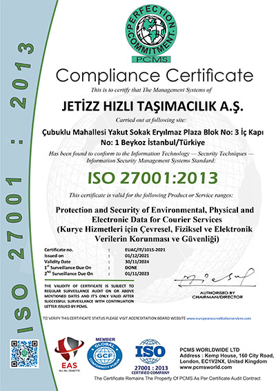 Jetizz ISO 27001 Belgesi